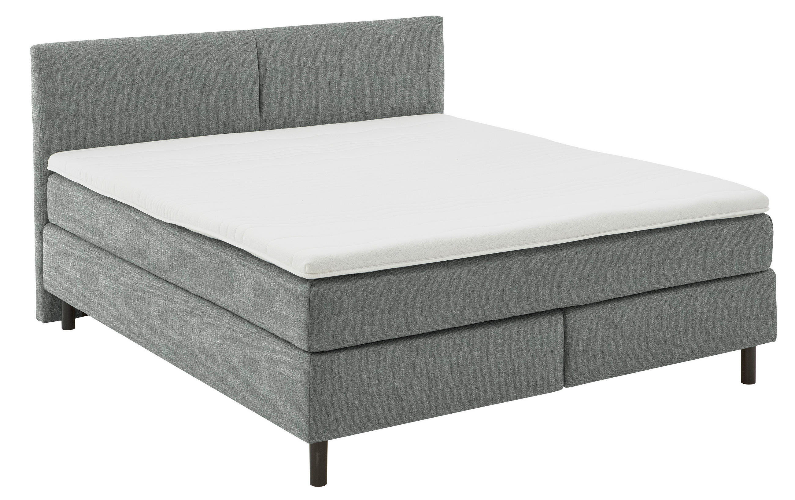 BOXSPRINGBETT 180/200 cm  in Grau  - Schwarz/Grau, MODERN, Kunststoff/Textil (180/200cm) - Beldomo - Sleep