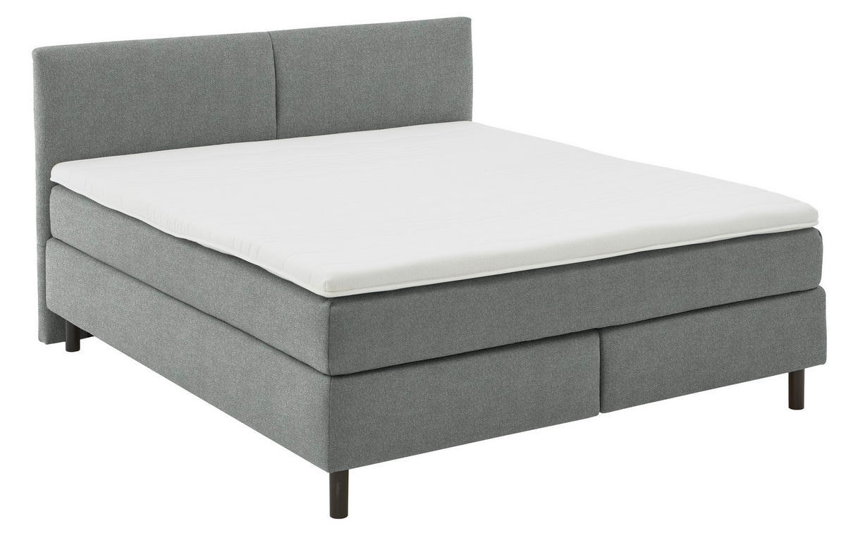 BOXSPRINGBETT 180/200 cm  in Grau  - Schwarz/Grau, MODERN, Kunststoff/Textil (180/200cm) - Beldomo - Sleep