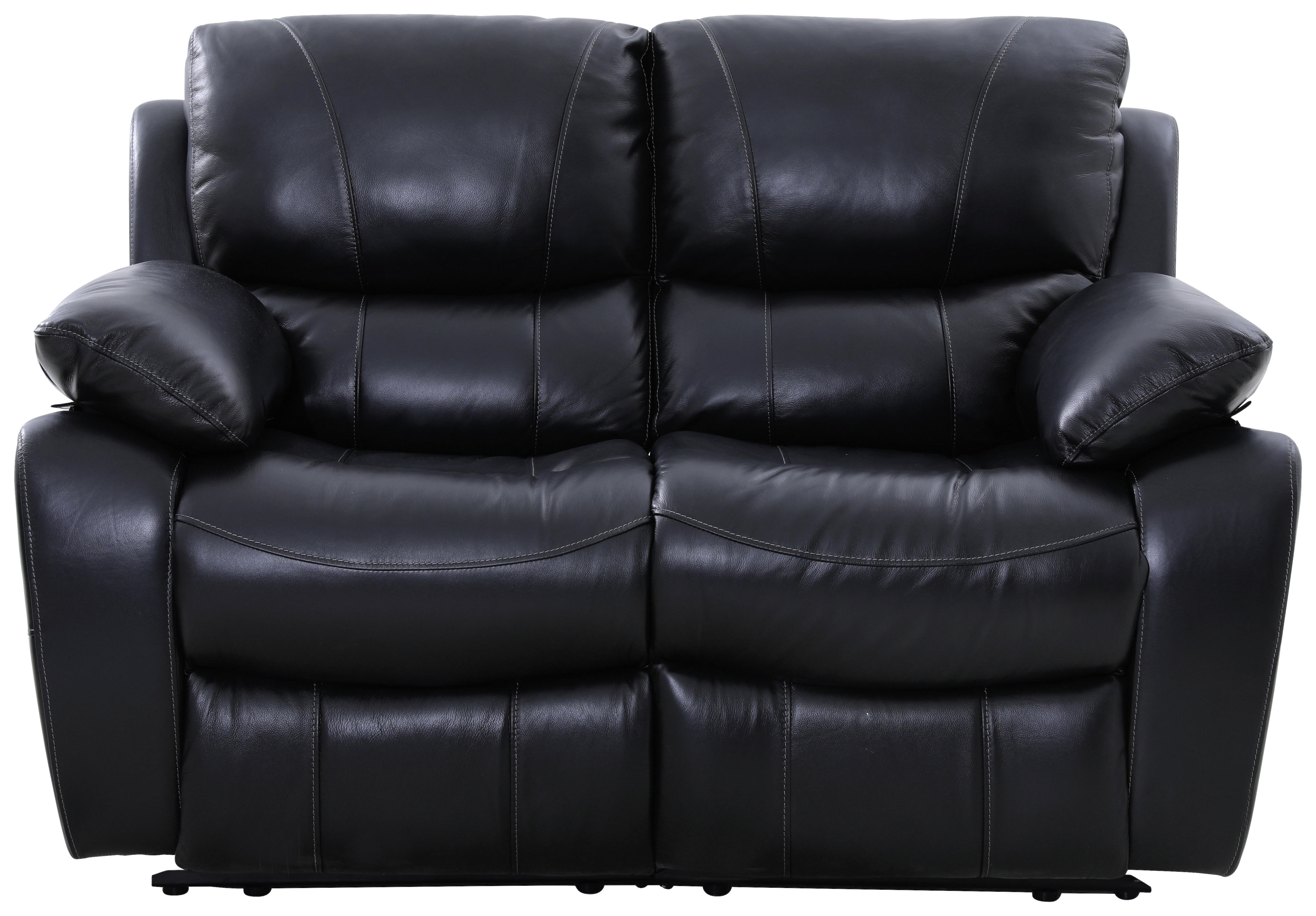 2-SITS SOFFA in läderimitation äkta läder svart  - svart, Klassisk, läder/trä (152/100/99cm) - Chilliano