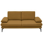 2,5-SITZER  in Echtleder Currygelb   - Currygelb/Schwarz, Design, Leder/Metall (196/86/104cm) - Dieter Knoll