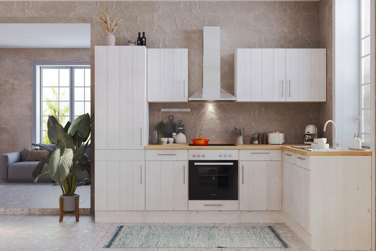ECKKÜCHE 280/172 cm  in Weiß  - Eichefarben/Weiß, ROMANTIK / LANDHAUS, Holzwerkstoff/Metall (280/172cm) - Respekta