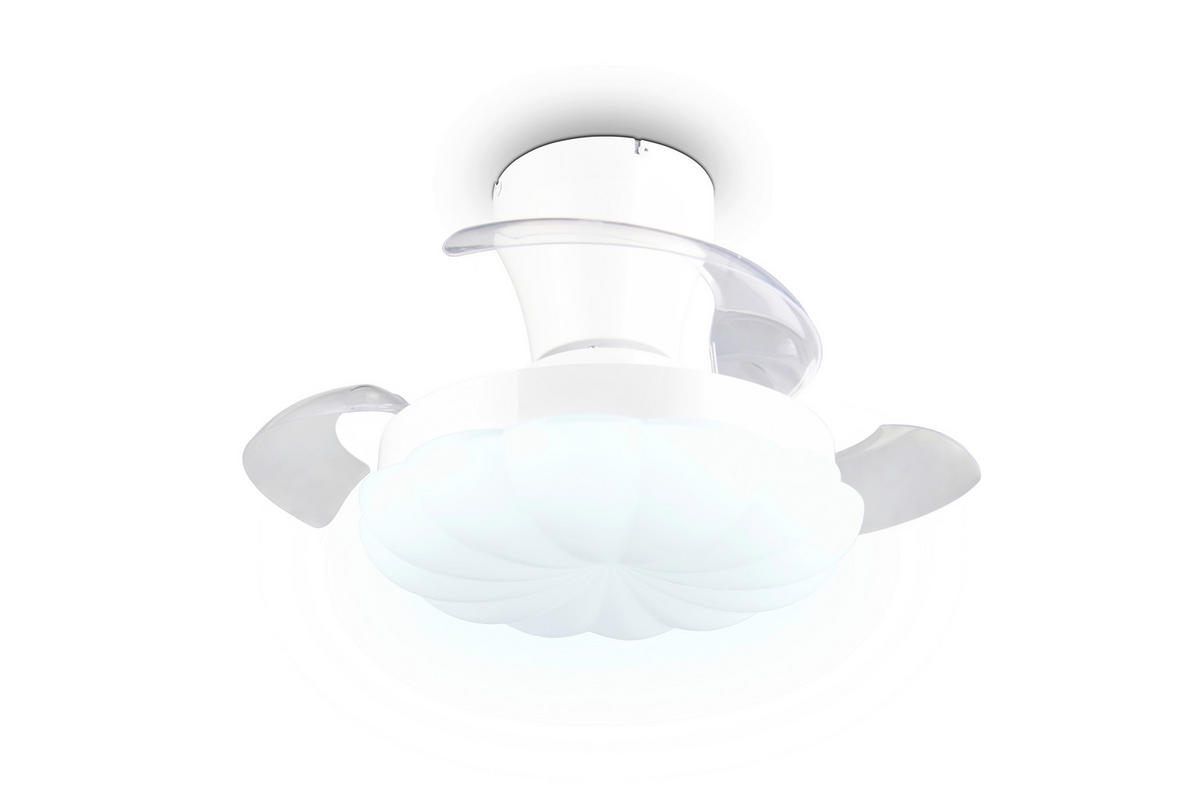 DECKENVENTILATOR - Klar/Weiß, Design, Kunststoff/Metall (34/29cm)