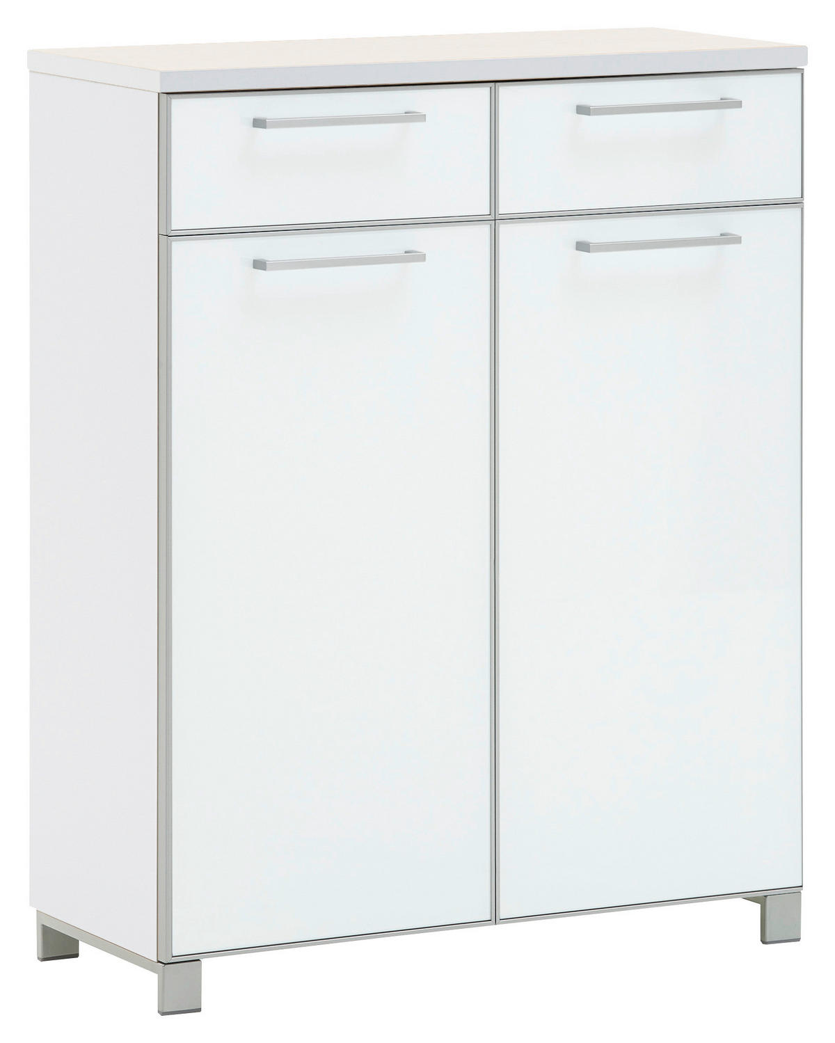 SCHUHSCHRANK Weiß  - Chromfarben/Alufarben, Design, Glas/Holz (84/108/37cm)