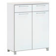 SCHUHSCHRANK Santina  in 84/108/37 cm  - Chromfarben/Alufarben, Design, Glas/Holz (84/108/37cm) - Novel