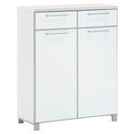 SCHUHSCHRANK Santina  in 84/108/37 cm  - Chromfarben/Alufarben, Design, Glas/Holz (84/108/37cm) - Novel