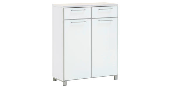 SCHUHSCHRANK Santina  in 84/108/37 cm  - Chromfarben/Alufarben, Design, Glas/Holz (84/108/37cm) - Novel