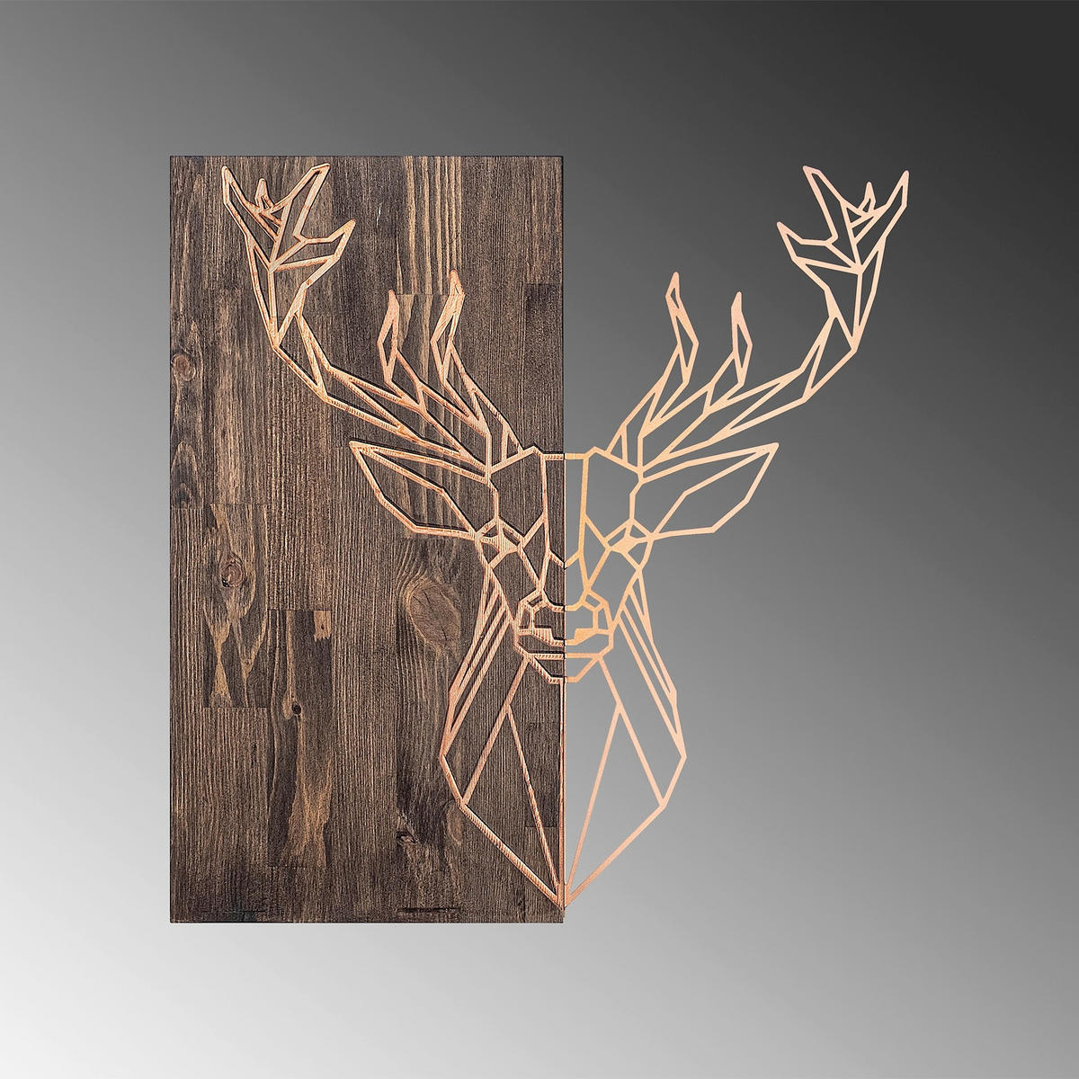 WANDDEKO Holz, Metall  - Walnussfarben, Basics, Holz/Metall (56/58cm) - X-Mas