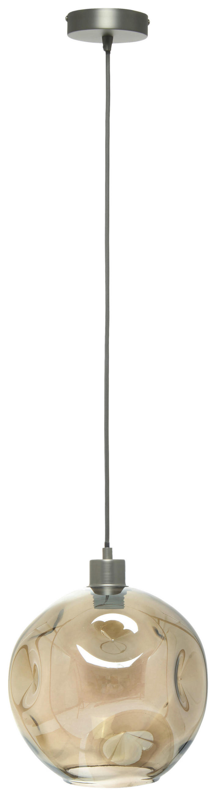 ZÁVESNÉ SVIETIDLO, 26/26/32 cm  - číra/sivá, Basics, sklo (26/26/32cm) - MID.YOU