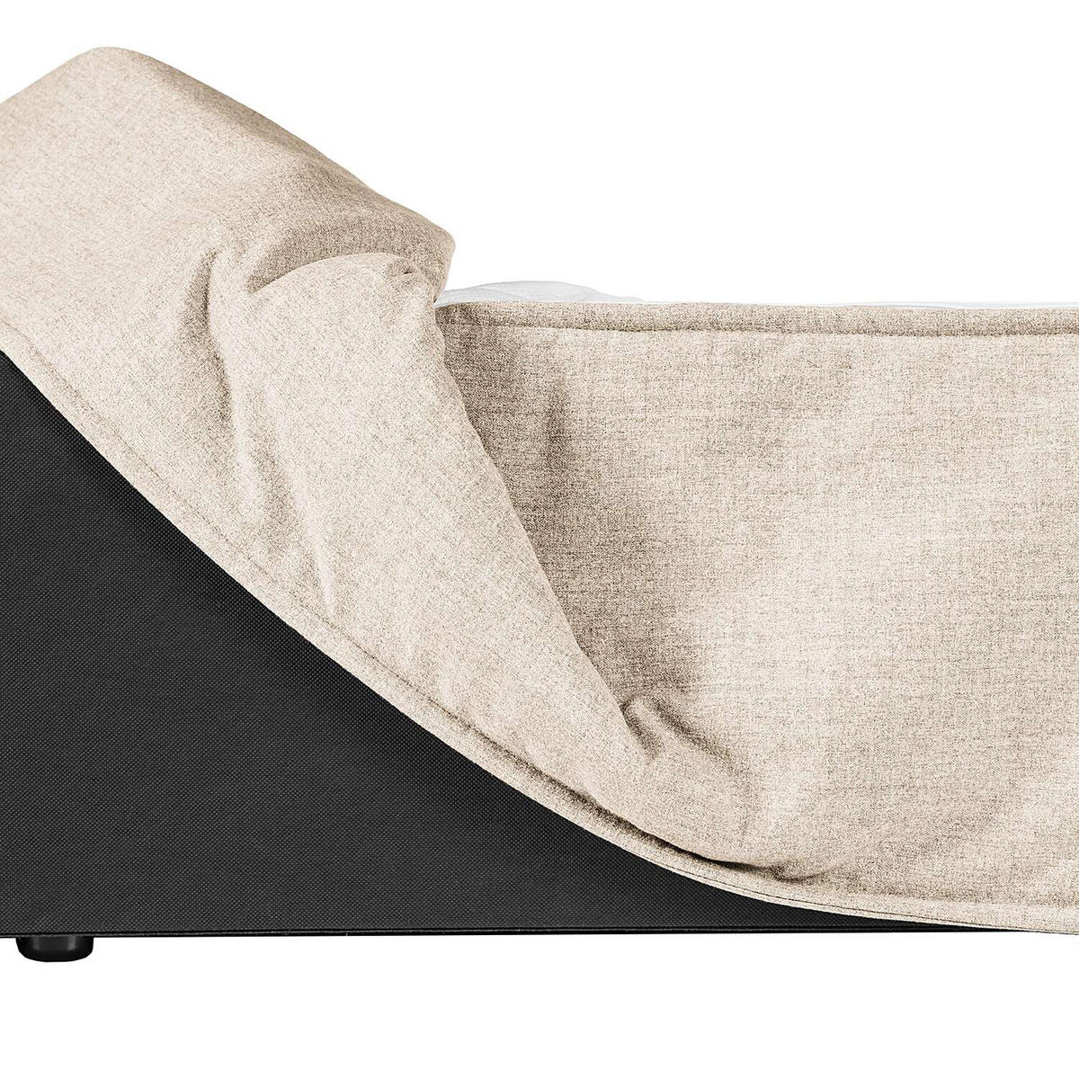BOXSPRINGBETT 140/200 cm  in Beige  - Beige/Schwarz, Design, Textil (140/200cm) - home24