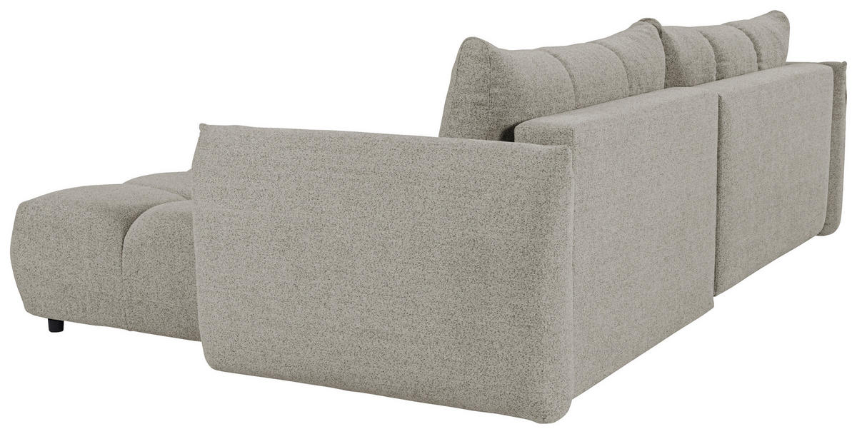 ECKSCHLAFSOFA Flachgewebe Mokka  inkl.  - Schwarz/Mokka, KONVENTIONELL, Kunststoff/Textil (273/188cm) - Livetastic