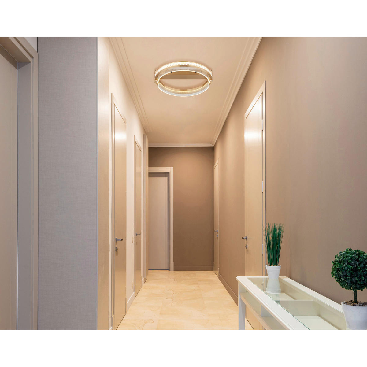 LED-DECKENLEUCHTE Blondie 40/100 cm   - Goldfarben, Design, Kunststoff/Metall (40/100cm) - Globo