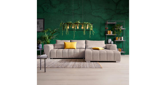 ECKSOFA  in Webstoff Beige  304/218 cm  - Beige/Silberfarben, MODERN, Kunststoff/Textil (304/218cm) - Carryhome