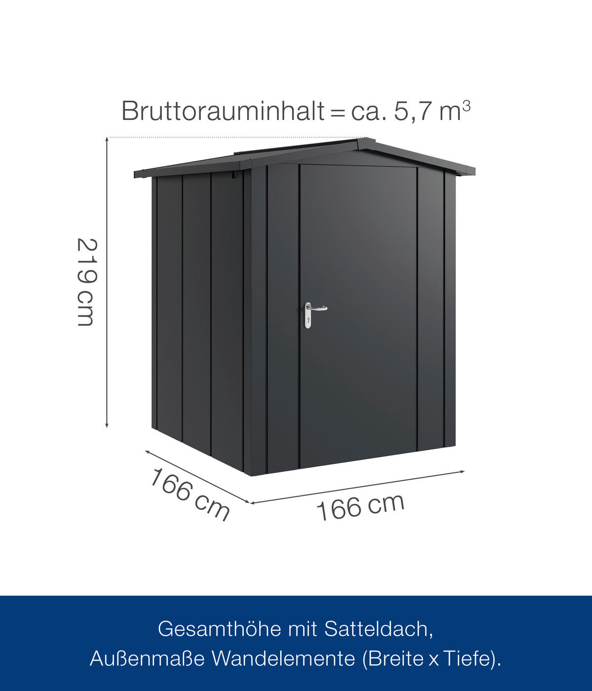 GERÄTEHAUS 189/219/181 cm  - Anthrazit, Basics, Metall (189/219/181cm)