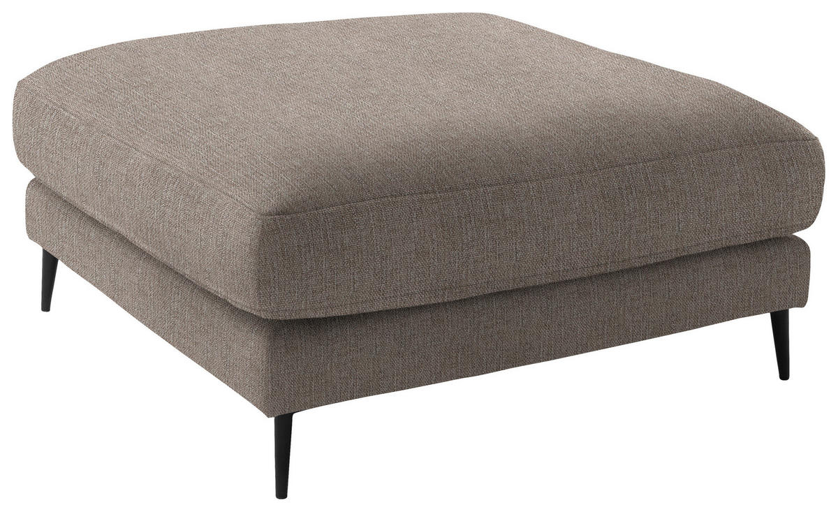 ECKSOFA in Flachgewebe Taupe  - Taupe/Schwarz, Design, Textil/Metall (253/177cm) - Dieter Knoll