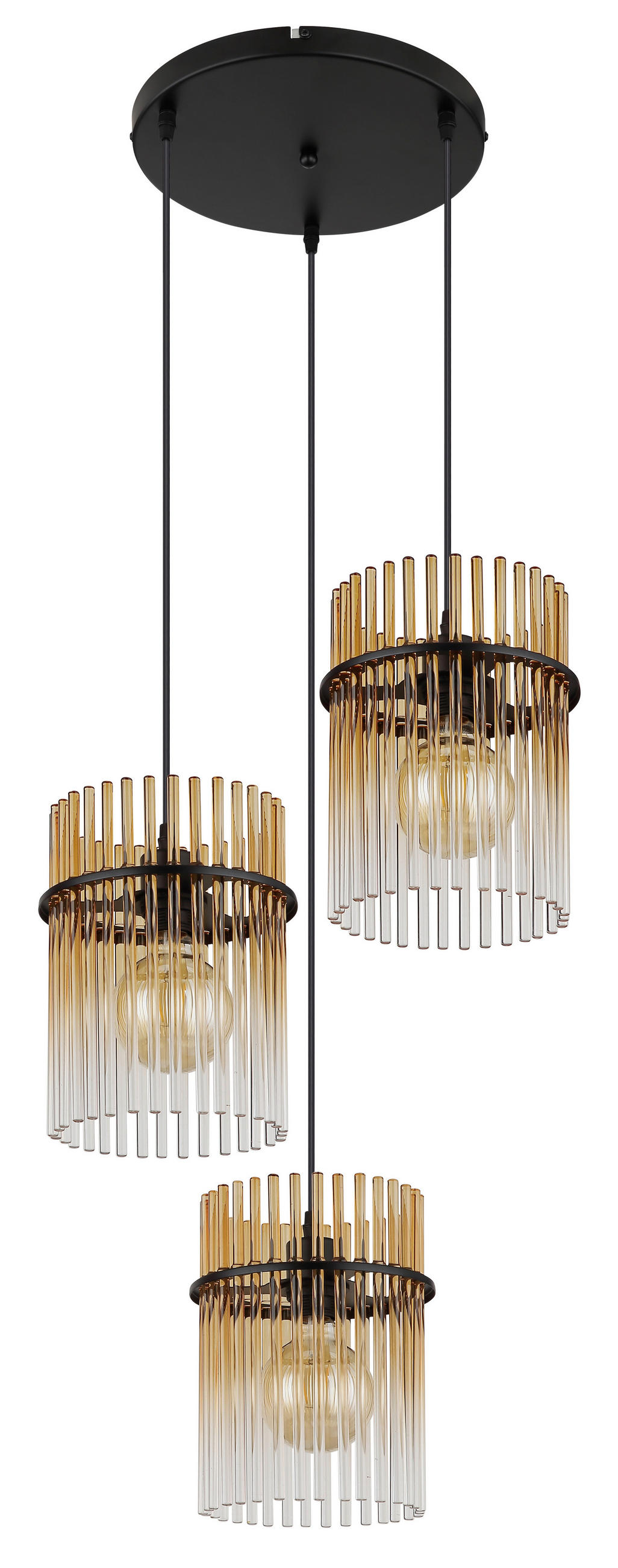 HÄNGELEUCHTE 47/140 cm  - Klar/Bernsteinfarben, Basics, Glas/Kunststoff (47/140cm) - Globo