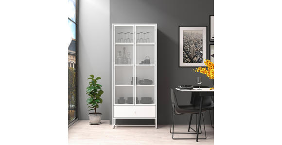 VITRINE in Weiß - Weiß, MODERN, Holzwerkstoff/Metall (80/191/41cm) - Novel
