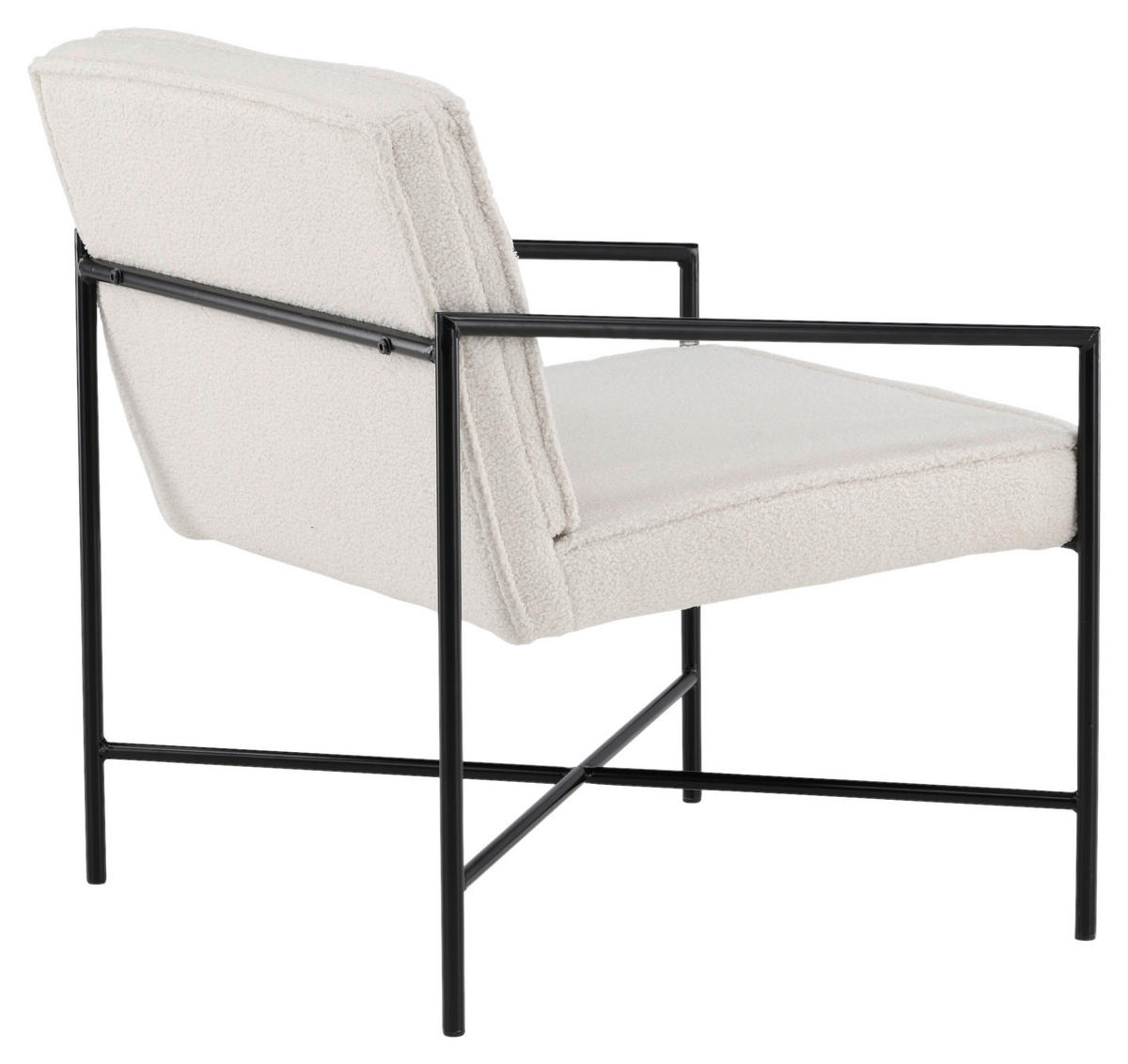 SESSEL in Teddystoff Schwarz, Weiß  - Schwarz/Weiß, Design, Textil/Metall (66/78/65cm) - Livetastic