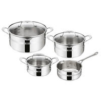KOCHTOPFSET Jamie Oliver COOK SMART 7-teilig  - Alufarben, Basics, Glas/Metall - Tefal