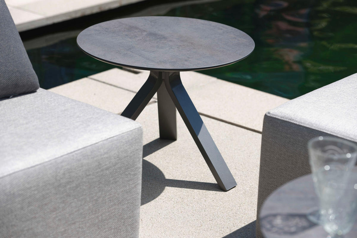 GARTENBEISTELLTISCH 60/60/48 cm Metall, Kunststoff  - Anthrazit/Grau, Design, Kunststoff/Metall (60/60/48cm) - Stern