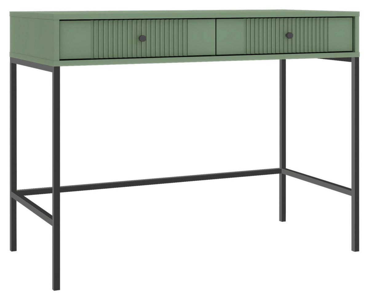KONSOLENTISCH ISEO Dunkelgrün  - Dunkelgrün/Schwarz, Design, Holzwerkstoff/Metall (104,2/50/79cm) - Xora