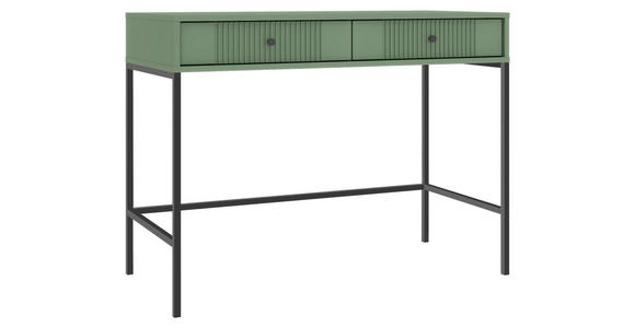 KONSOLENTISCH ISEO Dunkelgrün  - Dunkelgrün/Schwarz, Design, Holzwerkstoff/Metall (104,2/50/79cm) - Xora