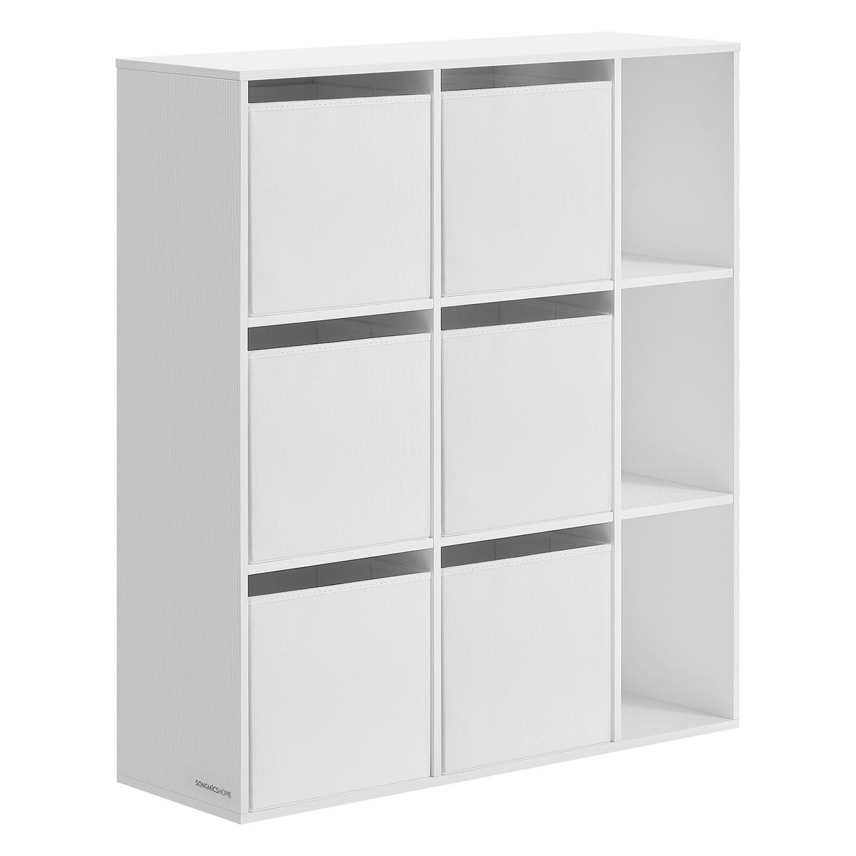 NÁSTENNÁ KNIŽNICA, biela, 83/91,8/27 cm - biela, Trend, kompozitné drevo/textil (83/91,8/27cm) - Boxxx