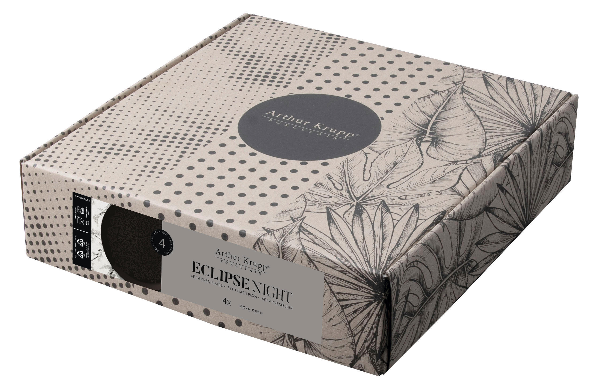 SET TANJURA ZA PIZZU 32/32/2 cm eclipse night - crna, Basics, keramika (32/32/2cm) - ARTHUR KRUPP