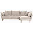 ECKSOFA in Mikrofaser Beige  - Beige/Buchefarben, Trend, Holz/Textil (267/170cm) - Ambia Home