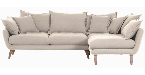 ECKSOFA in Mikrofaser Beige  - Beige/Buchefarben, Trend, Holz/Textil (267/170cm) - Ambia Home