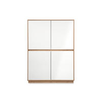 KOMODA   101,5/139,5/40 cm   hrast Artisan, bijela visoki sjaj  - hrast Artisan/bijela visoki sjaj, Trend, drvni materijal (101,5/139,5/40cm) - MID.YOU