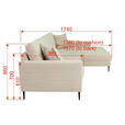 ECKSOFA Dunkelgrün Cord  - Dunkelgrün/Schwarz, KONVENTIONELL, Textil/Metall (276/173cm) - Carryhome