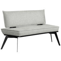 SITZBANK 153/90/65 cm Webstoff Schwarz, Hellgrau Buche massiv  - Hellgrau/Schwarz, Basics, Holz/Textil (153/90/65cm) - Carryhome