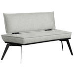 SITZBANK 153/90/65 cm Webstoff Schwarz, Hellgrau Buche massiv  - Hellgrau/Schwarz, Basics, Holz/Textil (153/90/65cm) - Carryhome