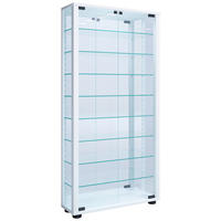 VITRINE in Weiss  - Weiss/Schwarz, Modern, Glas/Holzwerkstoff (59/114,8/18cm) - MID.YOU