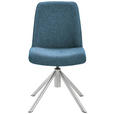 STUHL  , Stoffauswahl, Typenauswahl, Sitzfläche 360° drehbar  , Flachgewebe  ,  - Edelstahlfarben/Petrol, Design, Textil/Metall (49/88/64cm) - Novel