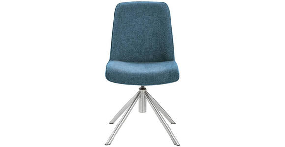 STUHL  , Stoffauswahl, Typenauswahl, Sitzfläche 360° drehbar  , Flachgewebe  ,  - Edelstahlfarben/Petrol, Design, Textil/Metall (49/88/64cm) - Novel