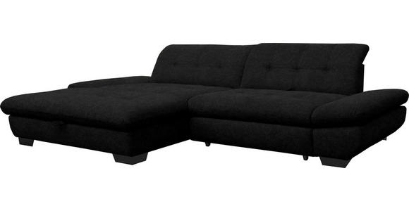 ECKSOFA in Mikrofaser Anthrazit 198/290 cm - Anthrazit/Schwarz, Design, Textil/Metall (198/290cm) - Xora
