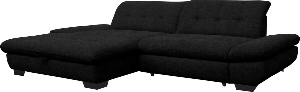 ECKSOFA in Mikrofaser Anthrazit  - Anthrazit/Schwarz, Design, Textil/Metall (198/290cm) - Xora