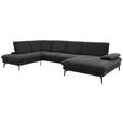 WOHNLANDSCHAFT in Webstoff Anthrazit  - Anthrazit/Schwarz, Design, Textil/Metall (208/354/157cm) - Dieter Knoll