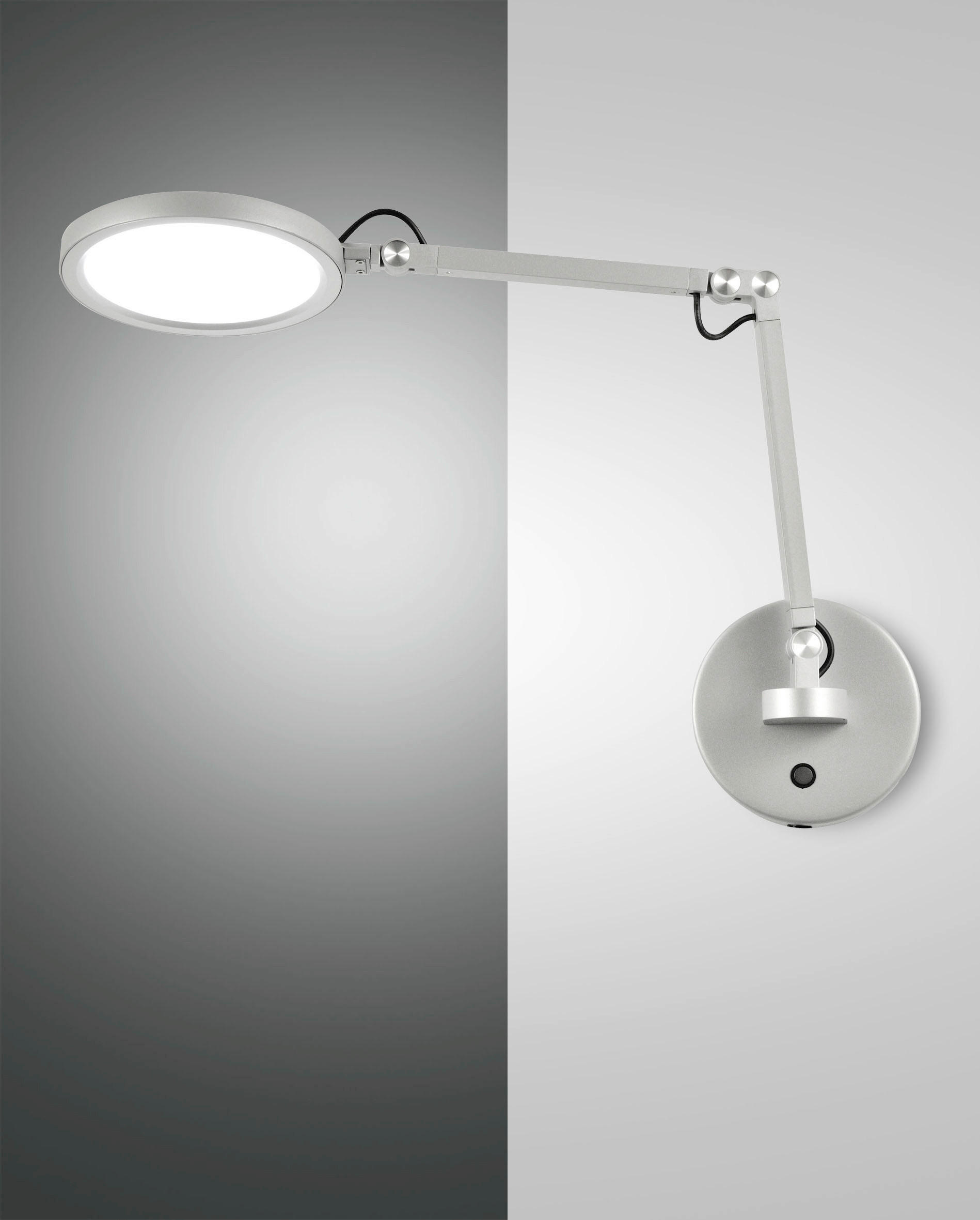 LED-WANDLEUCHTE Regina 12/max 45/max 64 cm   - Alufarben, Design, Metall (12/max 45/max 64cm) - Fabas Luce