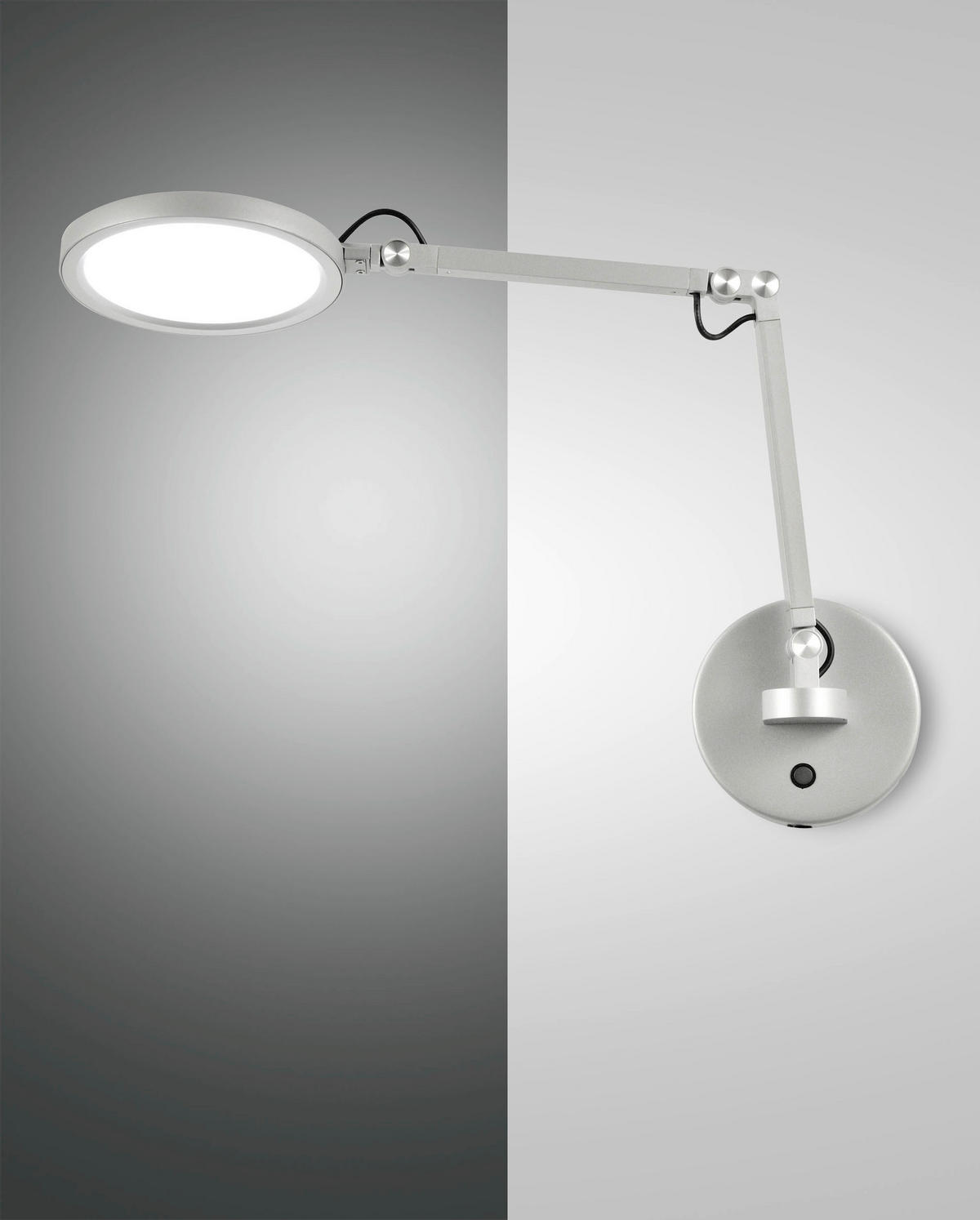 LED-WANDLEUCHTE Regina 12/max 45/max 64 cm   - Alufarben, Design, Metall (12/max 45/max 64cm) - Fabas Luce