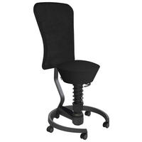 BÜROHOCKER Mikrofaser Schwarz  - Schwarz, Design, Kunststoff/Textil (59/105-115/59cm) - Aeris
