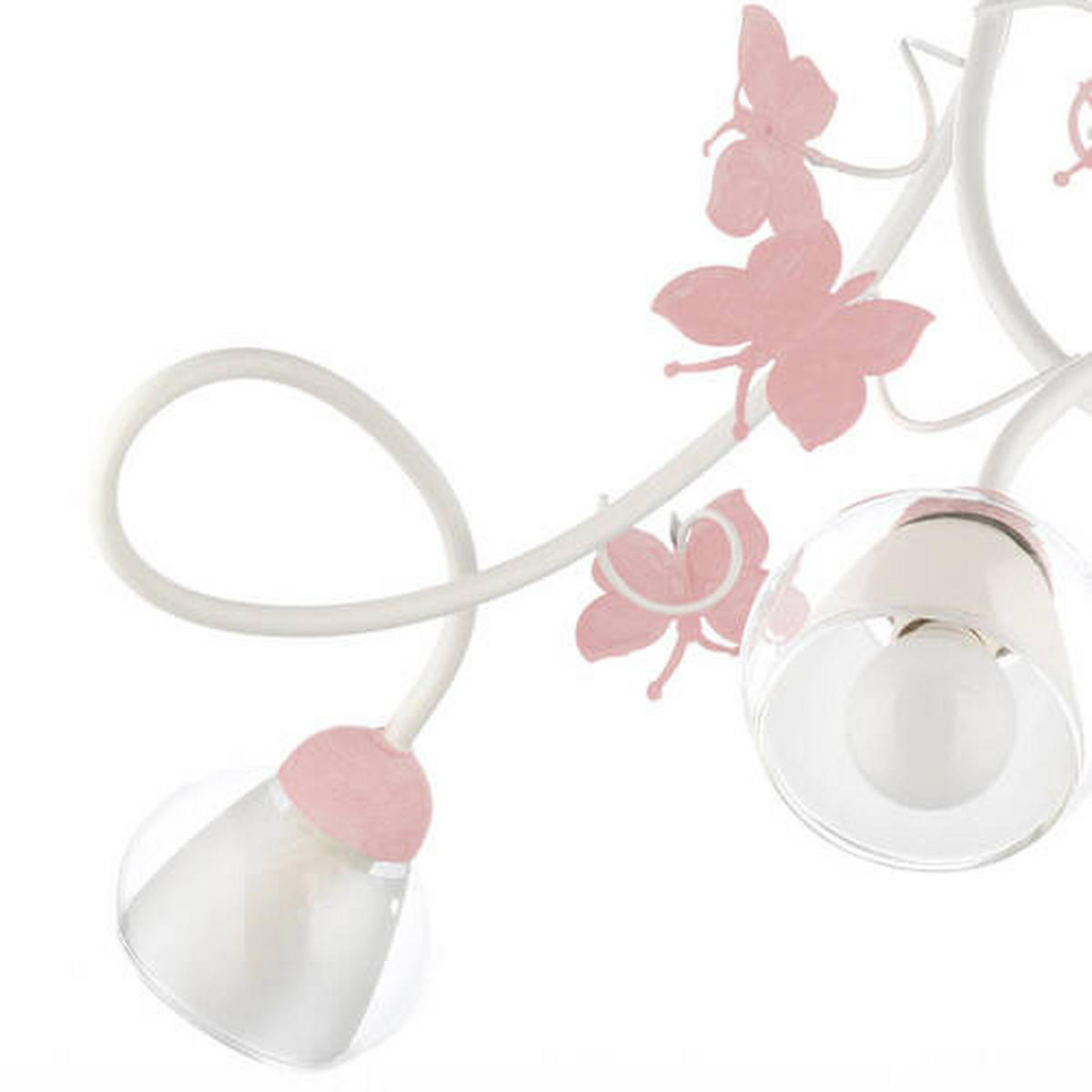 KINDERHÄNGELEUCHTE 65/80 cm   - Pink/Weiß, Basics, Glas/Metall (65/80cm)