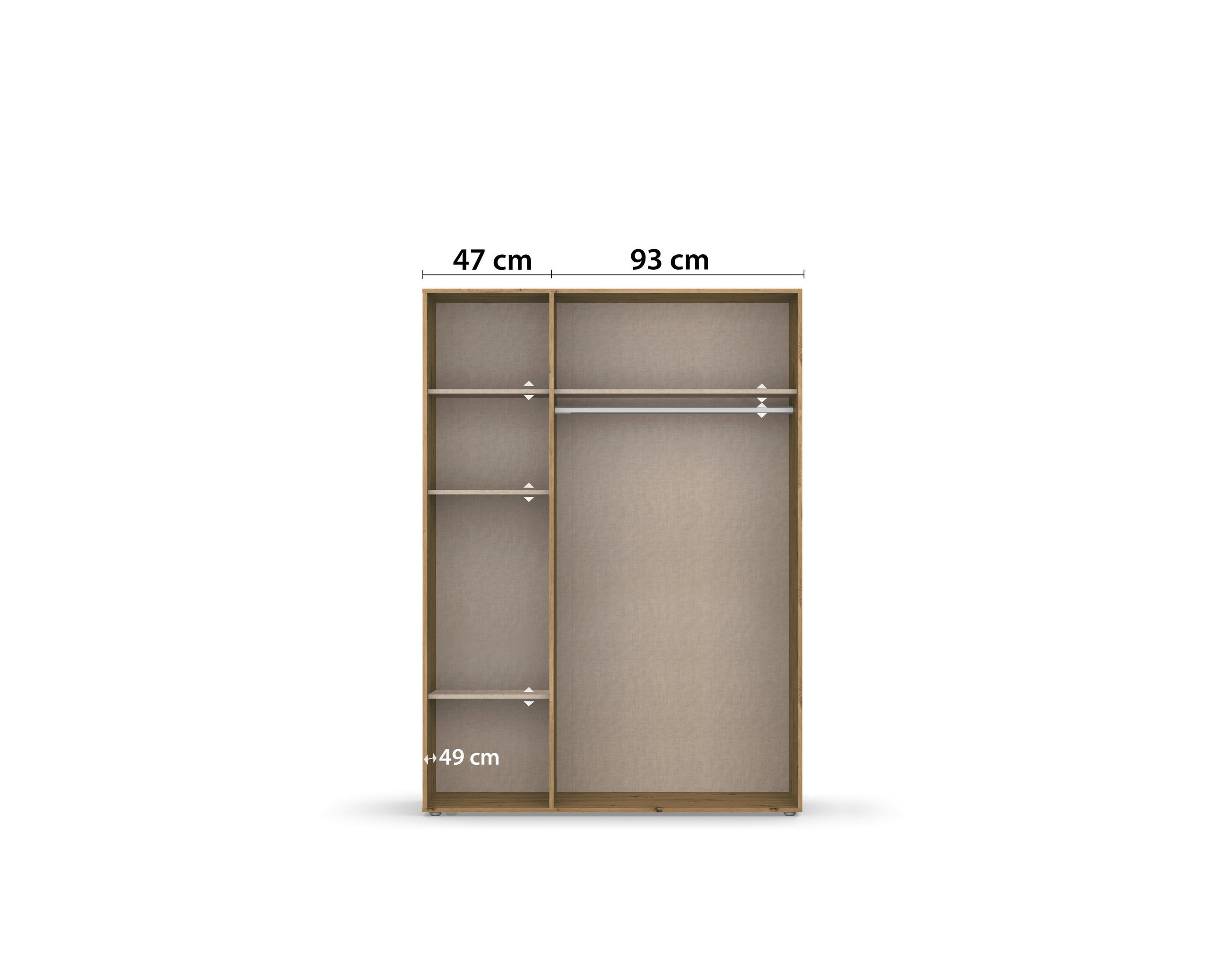 DREHTÜRENSCHRANK  in Eiche Artisan  - Eiche Artisan, MODERN, Holzwerkstoff/Kunststoff (140/194/53cm) - Rauch Möbel
