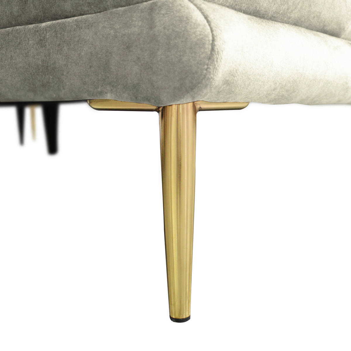 ECKSOFA in Velours Creme  264/196 cm  - Goldfarben/Creme, Design, Textil/Metall (264/196cm) - MID.YOU