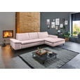 ECKSOFA in Struktur Altrosa  - Schwarz/Altrosa, Design, Textil/Metall (341/181cm) - Dieter Knoll