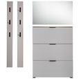 GARDEROBE 4-teilig in 190/200/19 cm - Kaschmir/Eichefarben, Design, Glas/Holzwerkstoff (190/200/19cm) - Voleo