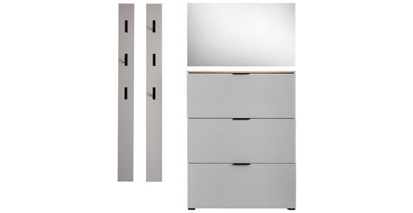 GARDEROBE 4-teilig in 190/200/19 cm - Kaschmir/Eichefarben, Design, Glas/Holzwerkstoff (190/200/19cm) - Voleo