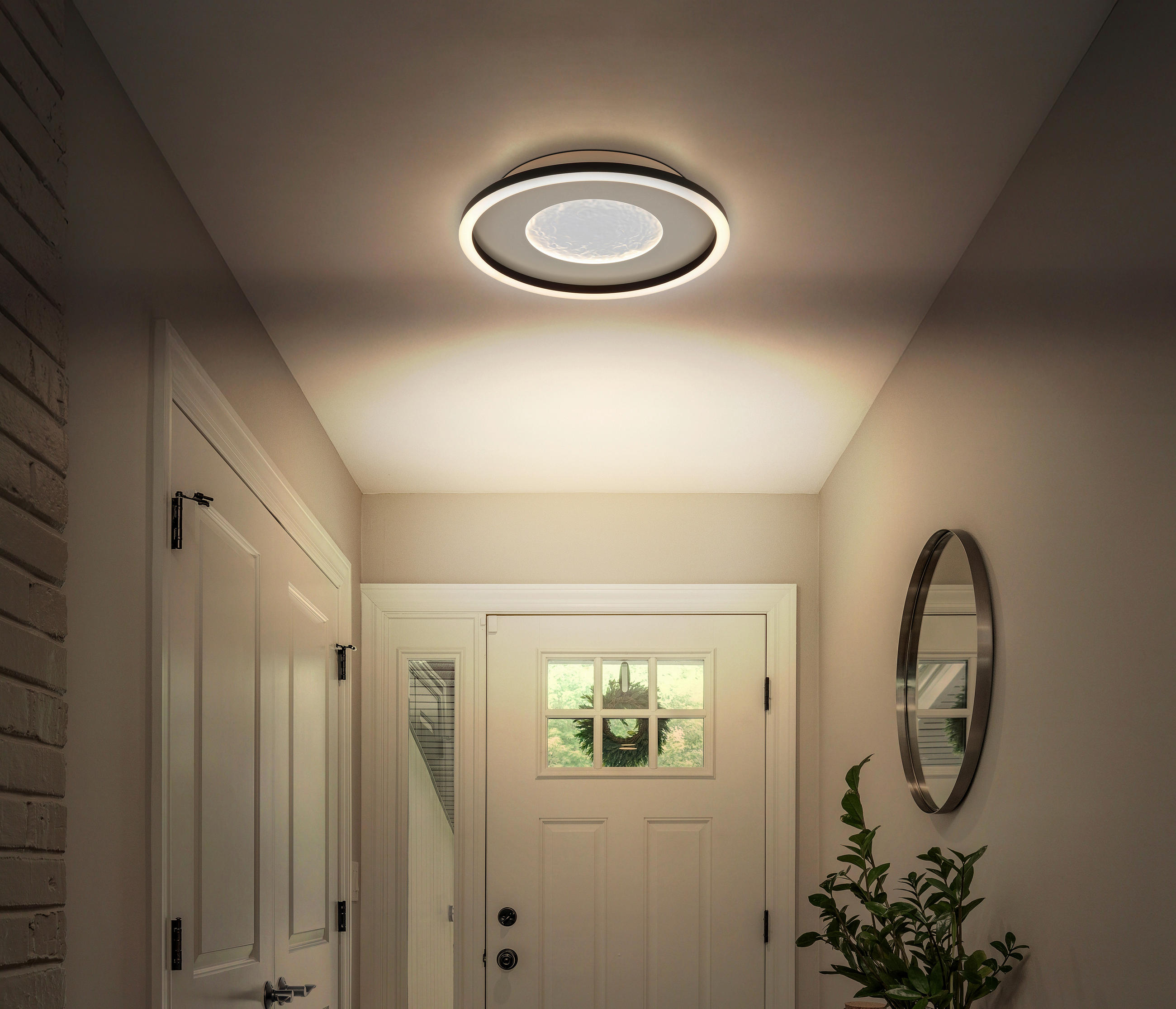LED-DECKENLEUCHTE  33/5,7 cm    - Klar/Weiss, Basics, Kunststoff/Metall (33/5,7cm) - Globo