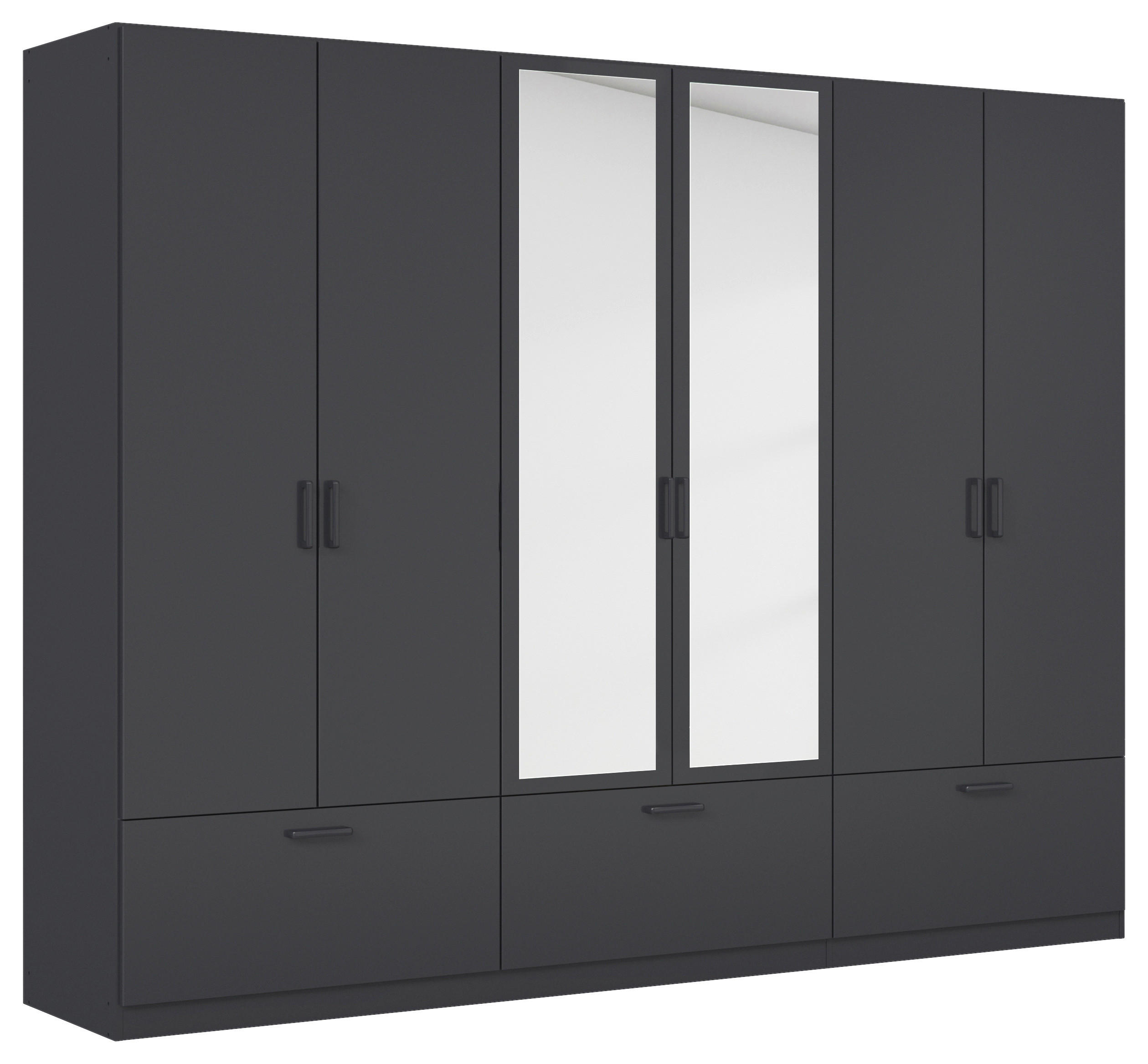 KLEIDERSCHRANK 271/210/54 cm,  in Grau, 6-türig  - Grau, Basics, Holzwerkstoff/Metall (271/210/54cm) - Rauch Möbel